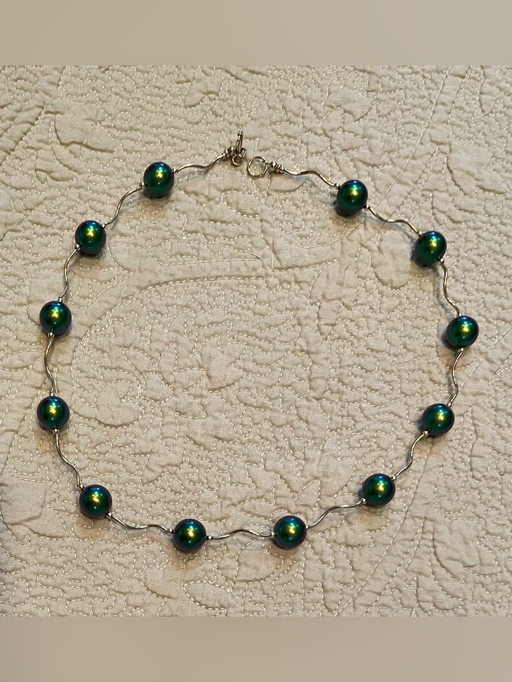 Emerald Green Freshwater Pearl Necklace